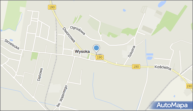 Wysoka powiat pilski, Pocztowa, mapa Wysoka powiat pilski