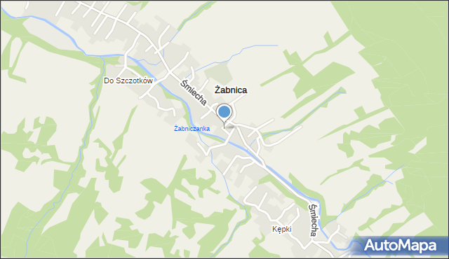 Żabnica gmina Węgierska Górka, Półkole, mapa Żabnica gmina Węgierska Górka