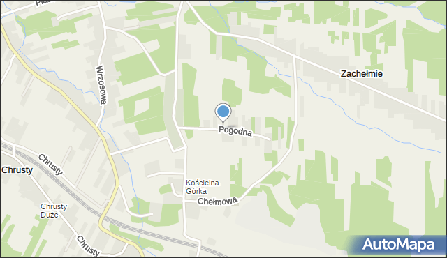 Zachełmie gmina Zagnańsk, Pogodna, mapa Zachełmie gmina Zagnańsk