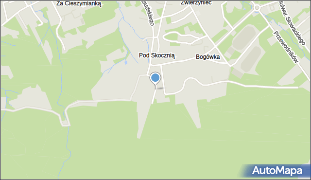 Zakopane, Pod Skocznią, mapa Zakopanego