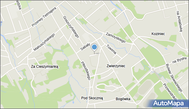 Zakopane, Pola Wincentego, mapa Zakopanego