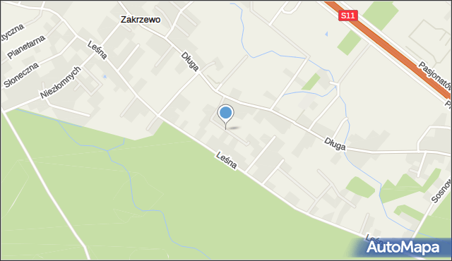 Zakrzewo gmina Dopiewo, Polanki, mapa Zakrzewo gmina Dopiewo