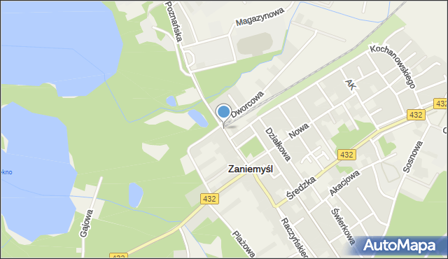 Zaniemyśl, Poznańska, mapa Zaniemyśl