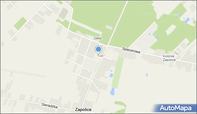 Zapolice powiat zduńskowolski, Poprzeczna, mapa Zapolice powiat zduńskowolski