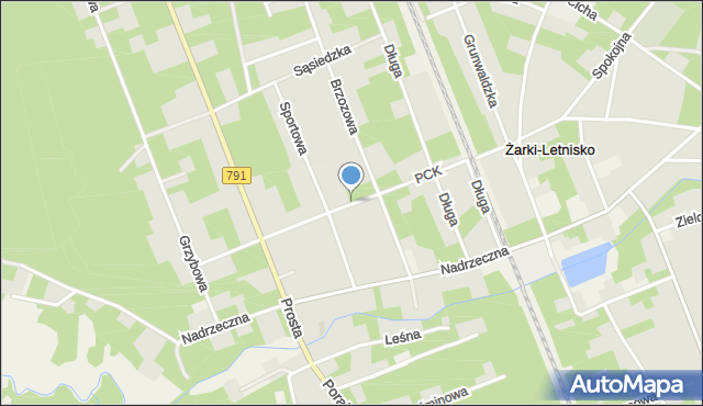 Żarki-Letnisko, Polskiego Czerwonego Krzyża, mapa Żarki-Letnisko