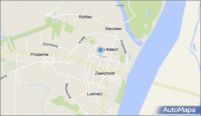 Zawichost, Poprzeczna, mapa Zawichost