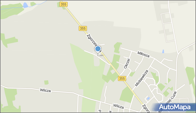 Zawidów, Polna, mapa Zawidów