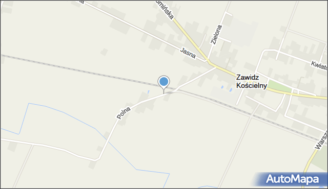 Zawidz Kościelny, Polna, mapa Zawidz Kościelny