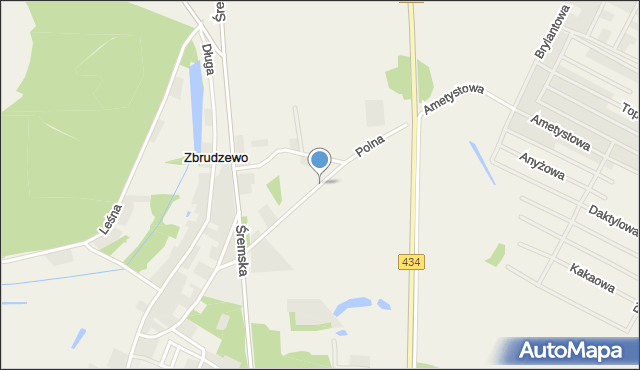 Zbrudzewo, Polna, mapa Zbrudzewo
