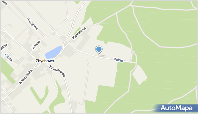 Zbychowo, Polna, mapa Zbychowo