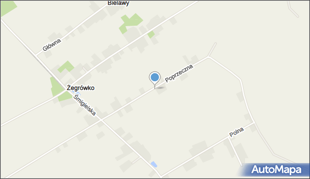 Żegrówko, Poprzeczna, mapa Żegrówko