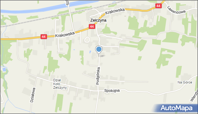Zelczyna, Podgórska, mapa Zelczyna