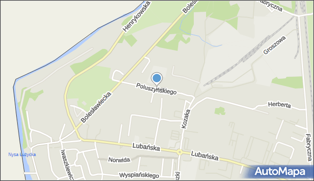 Zgorzelec, Poluszyńskiego, mapa Zgorzelec