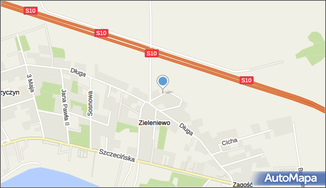 Zieleniewo gmina Kobylanka, Polna, mapa Zieleniewo gmina Kobylanka