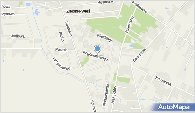 Zielonki-Wieś, Pogonowskiego Franciszka, kpt., mapa Zielonki-Wieś