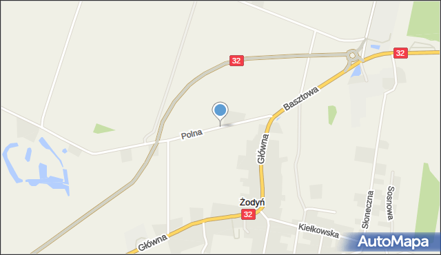 Żodyń, Polna, mapa Żodyń