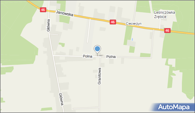 Zrębice, Polna, mapa Zrębice