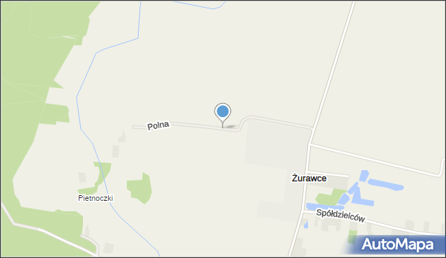 Żurawce, Polna, mapa Żurawce