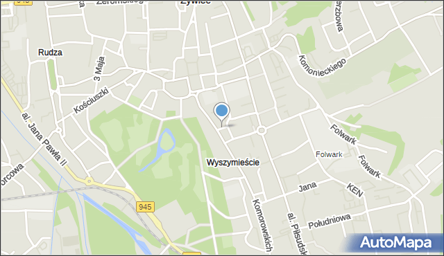 Żywiec, Polskiego Czerwonego Krzyża, mapa Żywiec