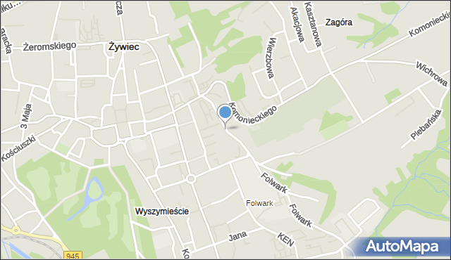 Żywiec, Powstańców Śląskich, mapa Żywiec