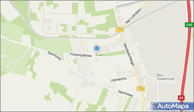 Balice gmina Zabierzów, Przemysłowa, mapa Balice gmina Zabierzów