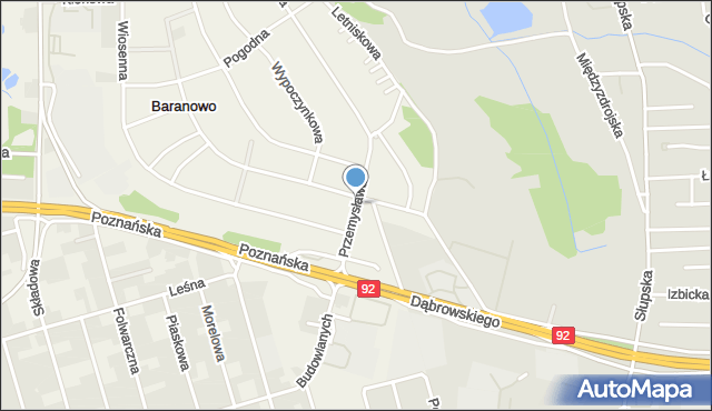 Baranowo gmina Tarnowo Podgórne, Przemysława, mapa Baranowo gmina Tarnowo Podgórne