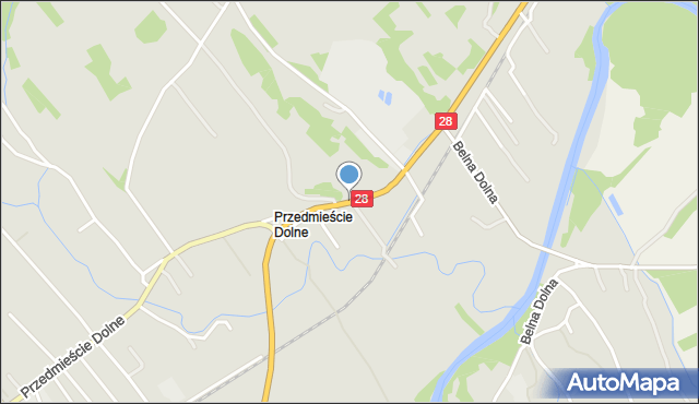 Biecz powiat gorlicki, Przedmieście Dolne, mapa Biecz powiat gorlicki