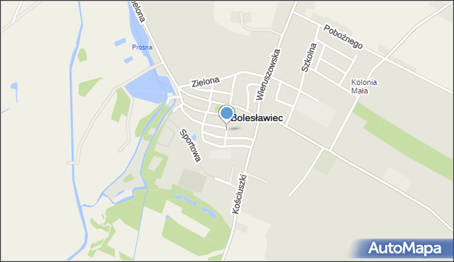 Bolesławiec powiat wieruszowski, Prosta, mapa Bolesławiec powiat wieruszowski