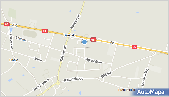 Brańsk, Prószyńskiego-Promyka Konrada, mapa Brańsk