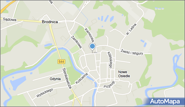 Brodnica, Przedzamcze, mapa Brodnica