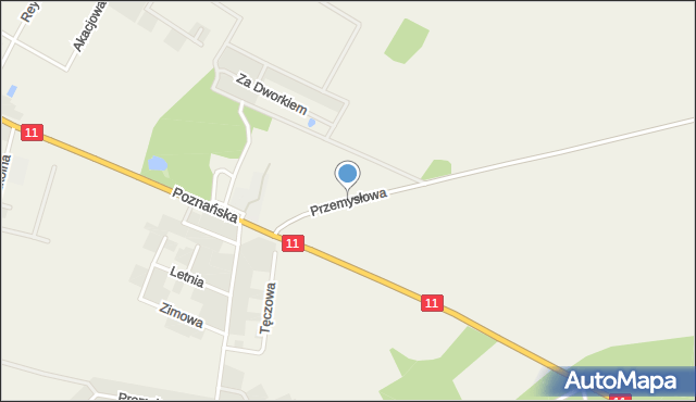 Brodowo gmina Środa Wielkopolska, Przemysłowa, mapa Brodowo gmina Środa Wielkopolska