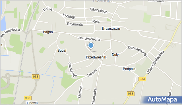 Brzeszcze, Przedwieśnik, mapa Brzeszcze