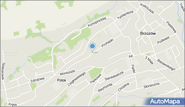 Brzozów, Prohaski Franciszka, mapa Brzozów