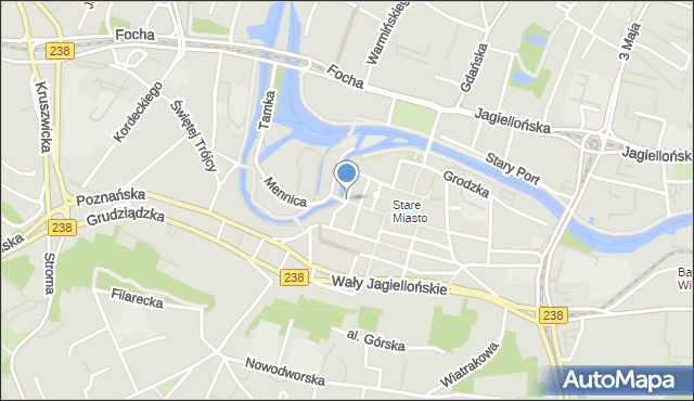 Bydgoszcz, Przyrzecze, mapa Bydgoszczy