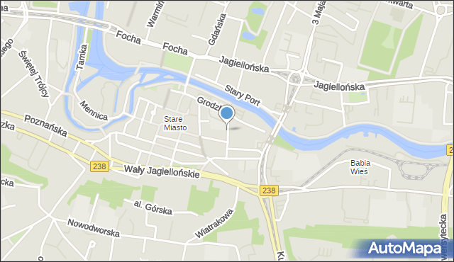 Bydgoszcz, Przy Zamczysku, mapa Bydgoszczy