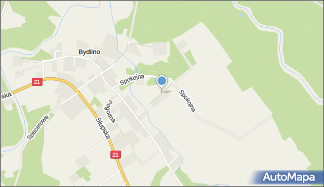 Bydlino, Promienna, mapa Bydlino