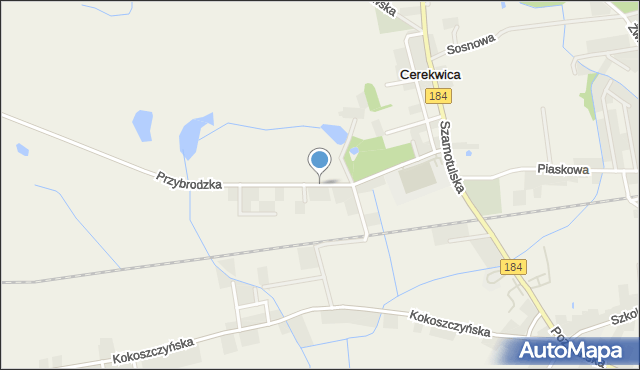 Cerekwica gmina Rokietnica, Przybrodzka, mapa Cerekwica gmina Rokietnica