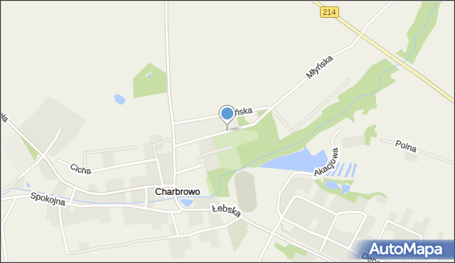 Charbrowo, Przemysłowa, mapa Charbrowo