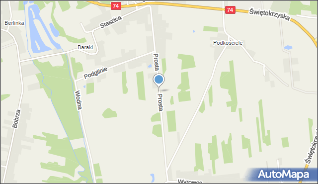 Ćmińsk, Prosta, mapa Ćmińsk