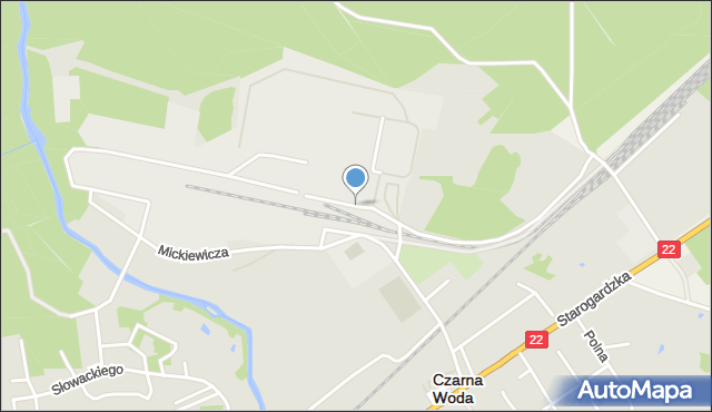 Czarna Woda powiat starogardzki, Przemysłowa, mapa Czarna Woda powiat starogardzki