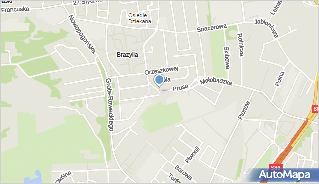 Czeladź, Prusa Bolesława, mapa Czeladź