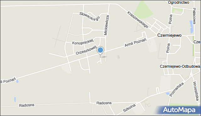 Czerniejewo, Prusa Bolesława, mapa Czerniejewo