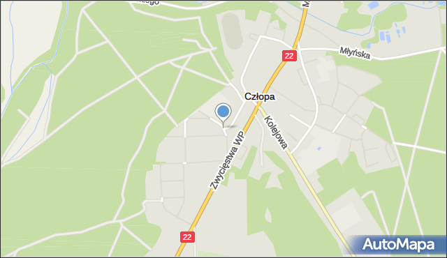 Człopa, Przedszkolna, mapa Człopa