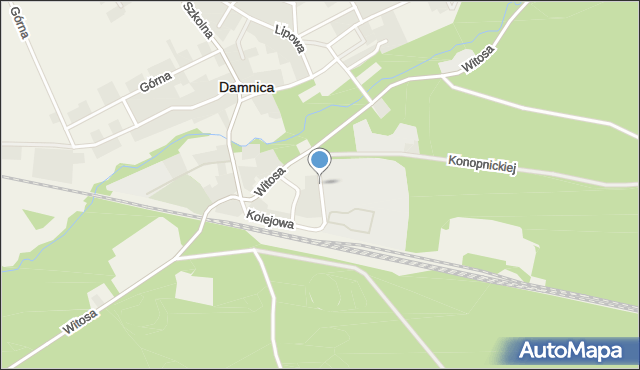 Damnica, Przemysłowa, mapa Damnica