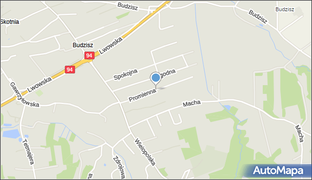 Dębica, Promienna, mapa Dębicy