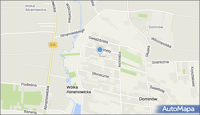 Dominów gmina Głusk, Promienna, mapa Dominów gmina Głusk