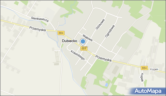 Dubiecko, Przemyska, mapa Dubiecko