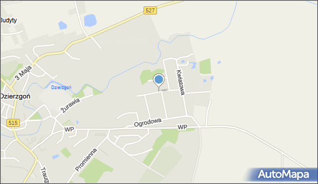 Dzierzgoń, Przytulna, mapa Dzierzgoń