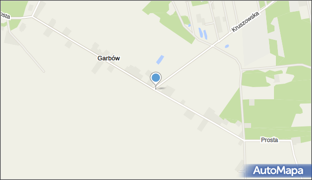 Garbów gmina Tuszyn, Prosta, mapa Garbów gmina Tuszyn