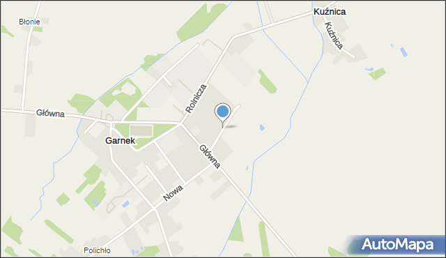 Garnek gmina Kłomnice, Projektowa, mapa Garnek gmina Kłomnice